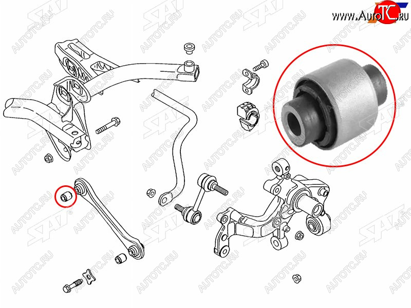 389 р. Сайлентблок Audi A3 03-19  Q3 11-19  Chery Tiggo 4 17-19  Skoda Karoq 17-  Kodiaq 16-22  Octavi SAT ST-1K0501529J-B1  с доставкой в г. Керчь
