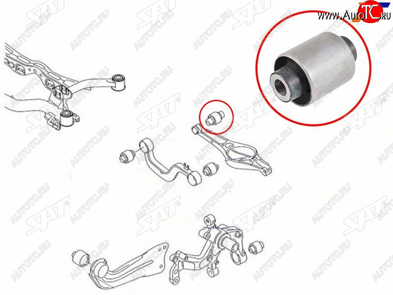 399 р. Сайлентблок Audi A3 03-13  Q3 11-19  Chery Tiggo 4 17-19  Skoda Octavia 04-13  Volkswagen Golf 0 SAT ST-1K0505311AB-B  с доставкой в г. Керчь