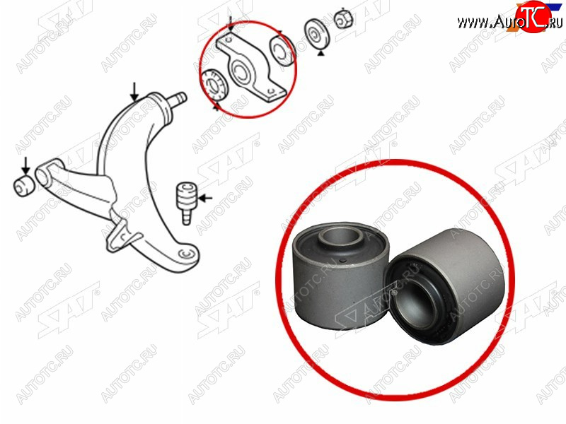 549 р. Сайлентблок Subaru Forester 05-08  Impreza 92-07  Legacy 93-98  Outback 94-03 SAT ST-20201-FA060  с доставкой в г. Керчь
