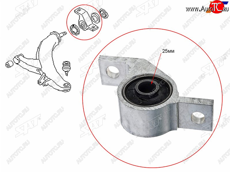 1 199 р. Сайлентблок Subaru Forester 97-08  Impreza 92-07  Legacy 93-98  Outback 94-03 (Перед Слева) SAT ST-20201-AC110  с доставкой в г. Керчь