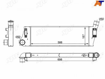 10 449 р. Интеркулер RENAULT MEGANSCENIC 03-09 1,5D1,9D SAT ST-211-0008  с доставкой в г. Керчь. Увеличить фотографию 1