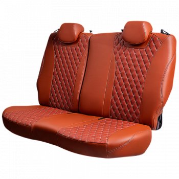 16 499 р. Комплект чехлов для сидений (Орегон) БАЙРОН РОМБ Lord Autofashion Audi Q3 F3 (2018-2022) (коричневый, вставка св-коричневы, строчка беж)  с доставкой в г. Керчь. Увеличить фотографию 6