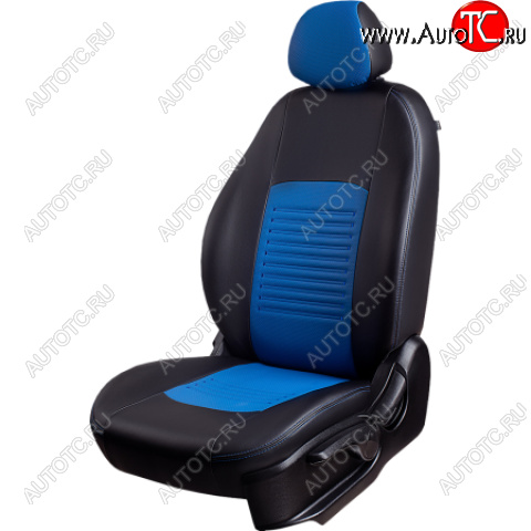 9 449 р. Комплект чехлов для сидений, (РЗСиС 60/40 Илана+Орегон) ТУРИН Lord Autofashion  Chevrolet Niva  2123 (2002-2020) дорестайлинг, рестайлинг (черный, вставка синяя, строчка синяя)  с доставкой в г. Керчь