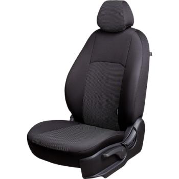 Комплект чехлов для сидений (1+2 мес. Жаккард) ДУБЛИН Lord Autofashion CITROEN Jumper  290 (2014-2022), Fiat Ducato  290 (2014-2025), Peugeot Boxer  290 (2014-2025) (черный, вставка Ёж белый)