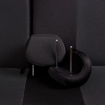 3 799 р. Комплект чехлов для сидений (1+2 мес. Жаккард) ДУБЛИН Lord Autofashion Peugeot Boxer 290 (2014-2025) (черный, вставка Ёж белый)  с доставкой в г. Керчь. Увеличить фотографию 7