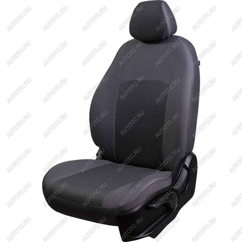 5 949 р. Комплект чехлов для сидений (РЗСиС 60/40 2Г Жаккард) ДУБЛИН Lord Autofashion  Лада Гранта Кросс  2194 (2018-2025) универсал (серый, вставка Сеул серая)  с доставкой в г. Керчь
