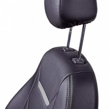 14 599 р. Комплект чехлов для сидений (РЗС 60/40 3Г Орегон) ТУРИН-2 Lord Autofashion Nissan Juke 1 YF15 рестайлинг (2014-2020) (черный, вставка черная+серая, строчка серая)  с доставкой в г. Керчь. Увеличить фотографию 5