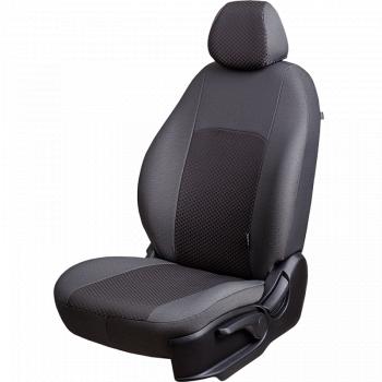 Комплект чехлов для сидений (РЗС 60/40 3Г Жаккард) Дублин Lord Autofashion Renault Logan  2 (2014-2018) дорестайлинг (серый, вставка Стежок серая)