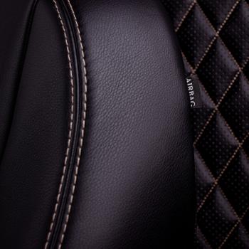 7 999 р. Комплект чехлов для сидений (к.Style Ambition РЗС 40/20/40П иС 60/40 3Г Илана+Орегон) ТУРИН ст РОМБ Lord Autofashion  Skoda Kodiaq  NU7 (2017-2021) дорестайлинг (черный, вставка черная+бежевая, строчка бежевая)  с доставкой в г. Керчь. Увеличить фотографию 8