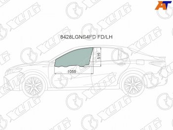 Стекло боковое опускное (Спереди Слева Цвет зеленый Крепления) Toyota Camry (XV70) 17-21  Camry XYG 8428LGNS4FD FD/LH