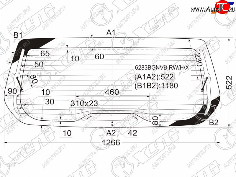 10 399 р. Стекло заднее (Цвет зеленый Обогрев) Opel Zafira 99-05  Subaru Traviq 01-04 XYG 6283BGNVB RW/H/X  с доставкой в г. Керчь