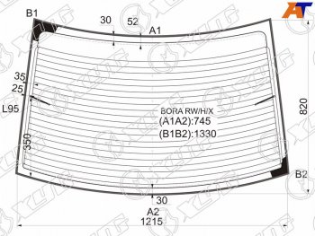 Стекло заднее (Цвет зеленый Обогрев Молдинг) Volkswagen Jetta 98-05  Bora 98-05 XYG BORA RW/H/X
