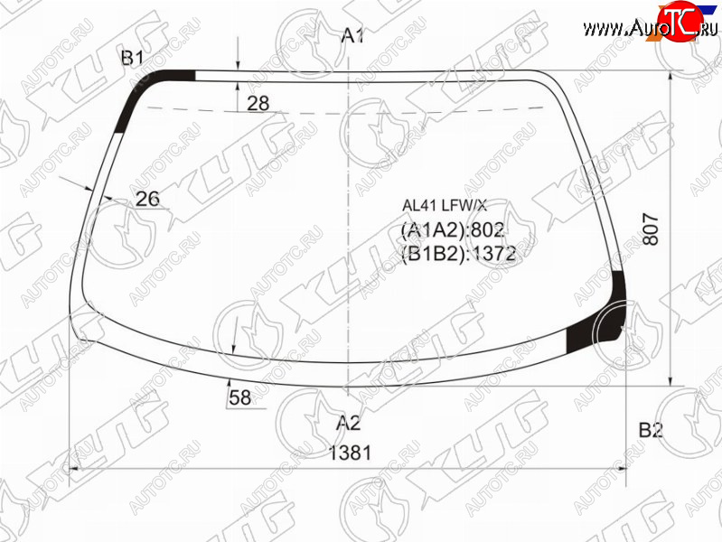 7 299 р. Стекло лобовое Toyota Corolla II 90-94  Corsa 90-94  Tercel 90-94 XYG AL41 LFW/X  с доставкой в г. Керчь