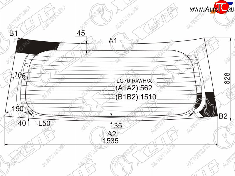 10 399 р. Стекло заднее (Цвет зеленый Обогрев) Mazda MPV 99-06 XYG LC70 RW/H/X  с доставкой в г. Керчь