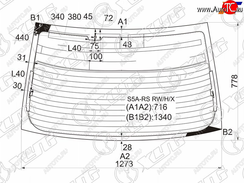 9 549 р. Стекло заднее (Цвет зеленый Обогрев Антенна) Honda Civic 00-06  Civic Ferio 00-05 XYG S5A-RS RW/H/X  с доставкой в г. Керчь