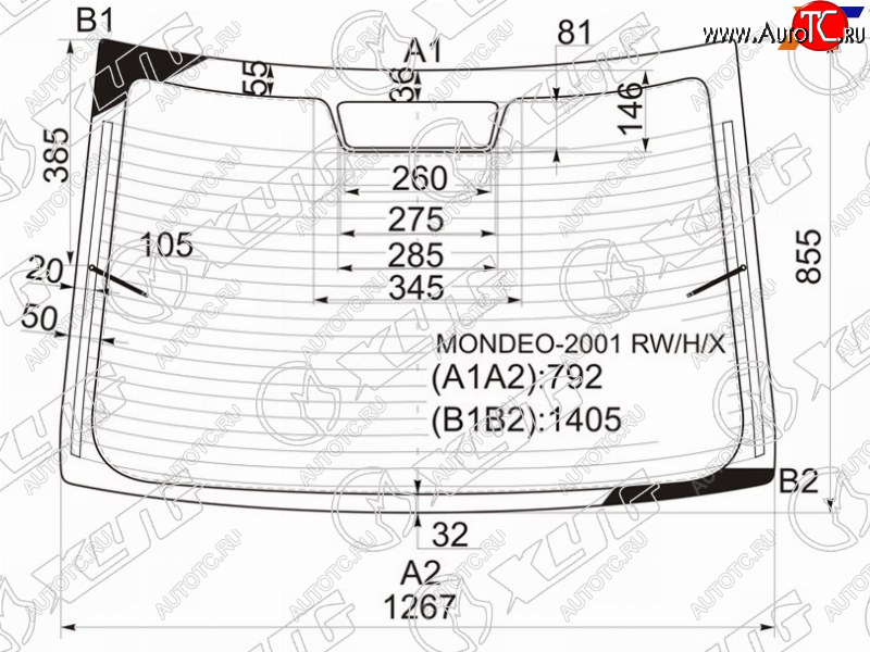 9 549 р. Стекло заднее (Цвет зеленый Обогрев 4D SED) Ford Mondeo 00-07 XYG MONDEO-2001 RW/H/X  с доставкой в г. Керчь