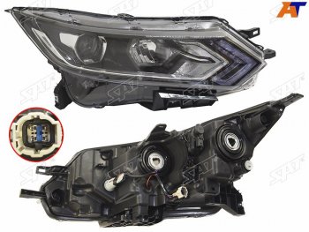 9 999 р. Фара правая ( галоген, LED) SAT Nissan Qashqai 2 J11 рестайлинг (2017-2022)  с доставкой в г. Керчь. Увеличить фотографию 2