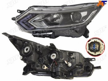 9 999 р. Фара левая ( галоген, LED) SAT  Nissan Qashqai  2 (2017-2022) J11 рестайлинг  с доставкой в г. Керчь. Увеличить фотографию 2
