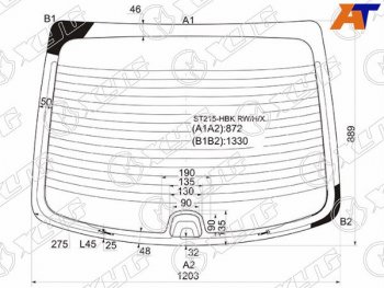 9 549 р. Стекло заднее (Цвет зеленый Обогрев) Toyota Avensis (T220) 97-03 XYG ST215-HBK RW/H/X  с доставкой в г. Керчь. Увеличить фотографию 2