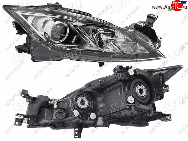 11 799 р. Фара правая (светлая) SAT Mazda 6 GH рестайлинг лифтбэк (2010-2012)  с доставкой в г. Керчь