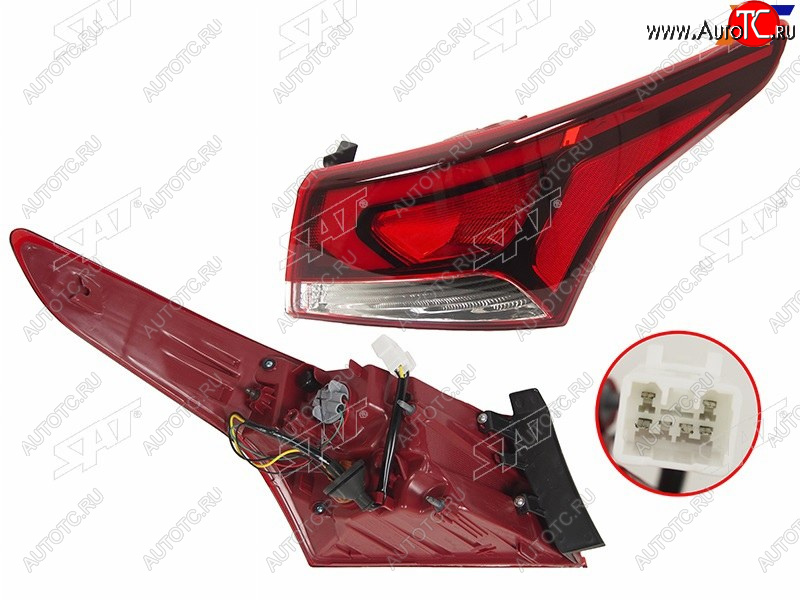 6 899 р. Фонарь задний правый (внешний, LED) SAT Hyundai Solaris HCR седан дорестайлинг (2017-2020)  с доставкой в г. Керчь