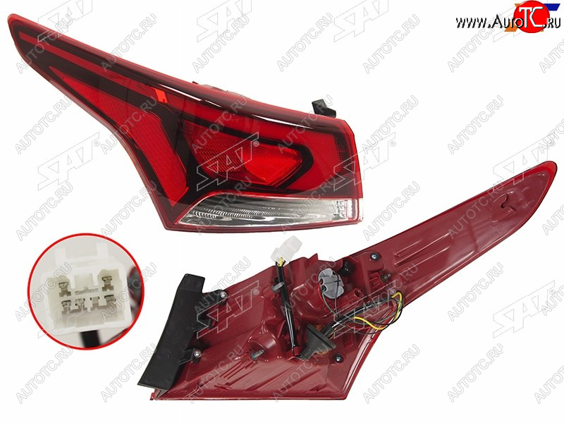 6 899 р. Фонарь задний левый (внешний, LED) SAT Hyundai Solaris HCR седан дорестайлинг (2017-2020)  с доставкой в г. Керчь