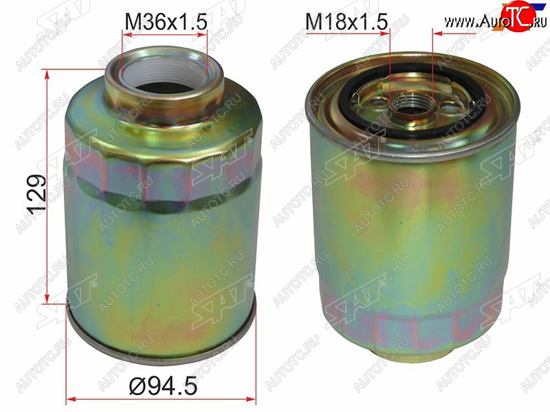 579 р. Фильтр топливный TOYOTA COROLLAVERSO CDE120 1CDFTV 03-06 LAND CRUISER 100 1HD 98-07(две прокладки) SAT ST-23390-64480  с доставкой в г. Керчь