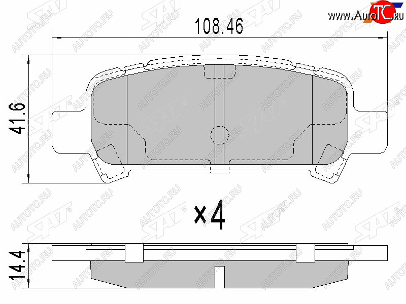 699 р. Колодки тормозные зад RH-LH SAT Subaru Impreza GC седан (1992-2000)  с доставкой в г. Керчь