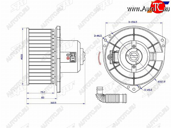 3 699 р. Мотор отопителя салона Nissan Pathfinder 95-04  Primera 95-02  Terrano 95-02  Avenir 98-05 SAT ST-27220-0E005  с доставкой в г. Керчь
