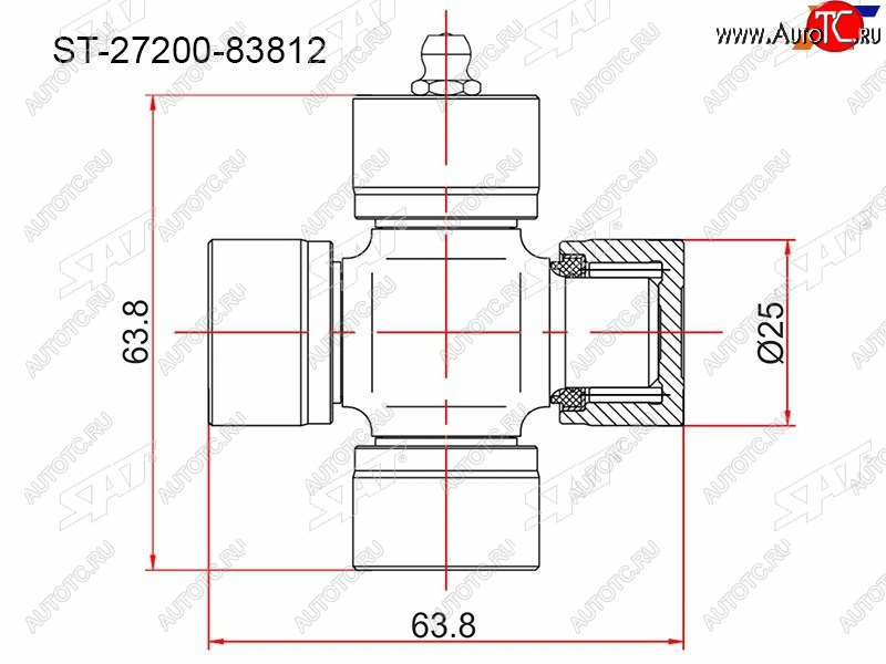 359 р. Крестовина SUZUKI GRAND VITARA 98-06VITARA 89-98 SAT ST-27200-83812  с доставкой в г. Керчь