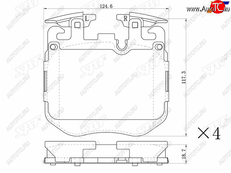 3 399 р. Колодки тормозные передние FL-FR SAT  BMW 5 серия  G30 - X3  G01  с доставкой в г. Керчь