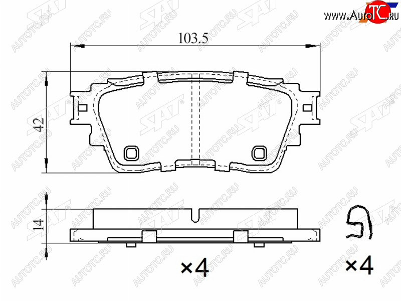 959 р. Колодки тормозные барабанные задние LH-RH SAT Mitsubishi Outlander GF дорестайлинг (2012-2014)  с доставкой в г. Керчь