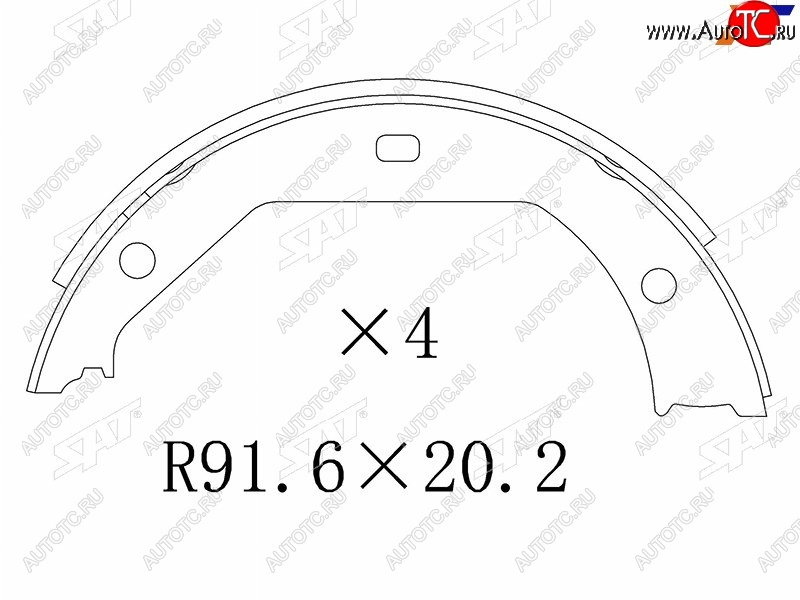 1 199 р. Колодки тормозные барабанные задние RH-LH SAT  BMW 3 серия ( E46,  E90,  F30) (1998-2018) седан дорестайлинг, седан рестайлинг  с доставкой в г. Керчь