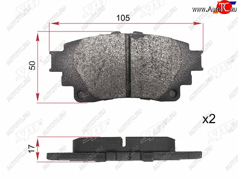 1 029 р. Колодки тормозные зад LH-RH SAT  Toyota Crown  S220 - RAV4  XA50  с доставкой в г. Керчь