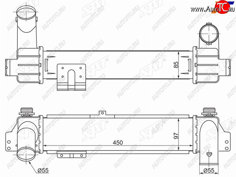 7 599 р. Интеркулер KIA SORENTO 03-06 (140л.с.) SAT ST-28190-4A160  с доставкой в г. Керчь