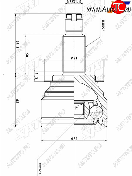1 799 р. Шрус наружный SUBARU IMPREZA GEGH SAT ST-28391-FG000  с доставкой в г. Керчь