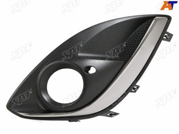 Левая оправа ПТФ SAT Opel Corsa D  2-ой рестайлинг, хэтчбэк 5 дв. (2011-2014) (молдинг хром)