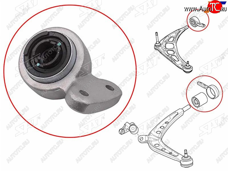 1 799 р. Сайлентблок переднего нижнего рычага BMW 3 E46E85E86 98-03 LH                                      SAT ST-31126783376  с доставкой в г. Керчь