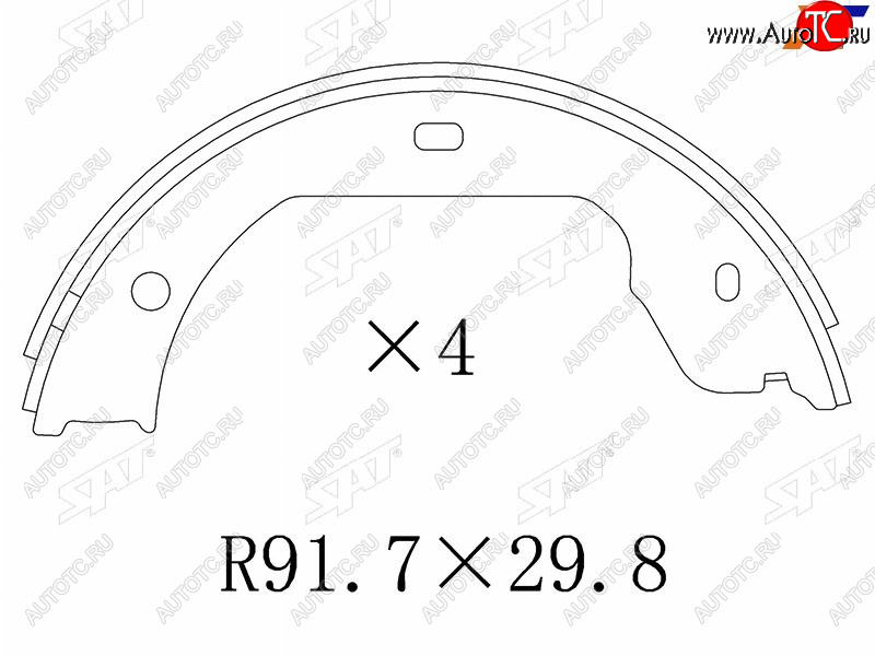 1 599 р. Колодки барабанные задние RH-LH SAT Volkswagen Touareg GP рестайлинг (2006-2010)  с доставкой в г. Керчь