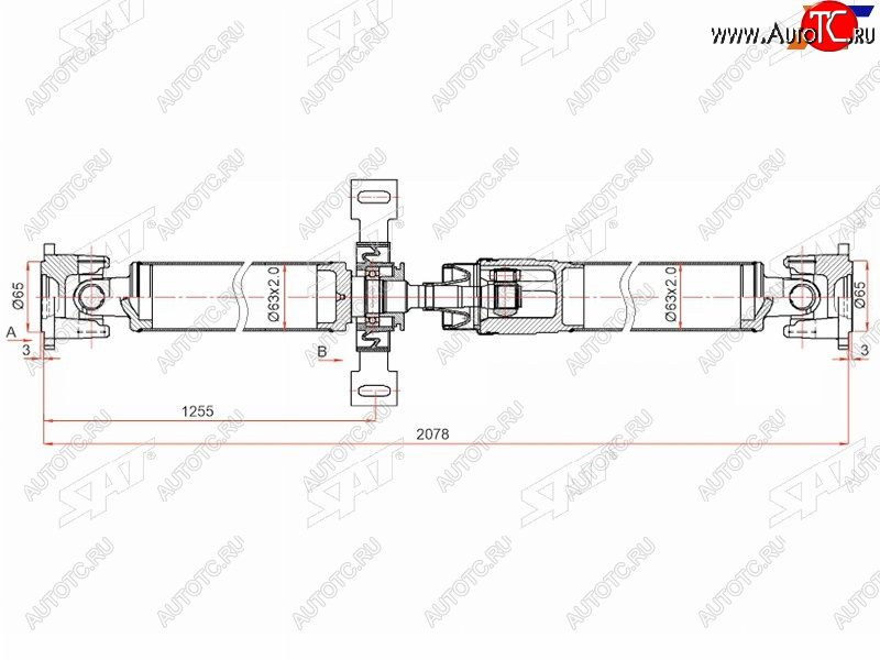 22 599 р. Вал карданный RENAULT DUSTER 10-KAPTUR 16- SAT ST-320003602R  с доставкой в г. Керчь