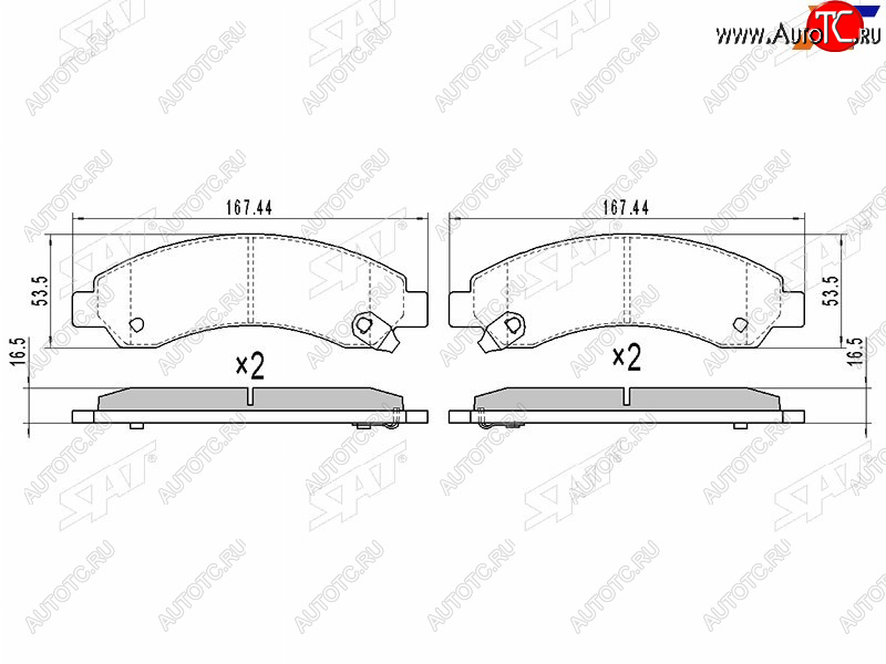 1 379 р. Колодки тормозные перед FL-FR SAT  Great Wall Hover (2006-2014)  дорестайлинг,  1-ый рестайлинг  с доставкой в г. Керчь