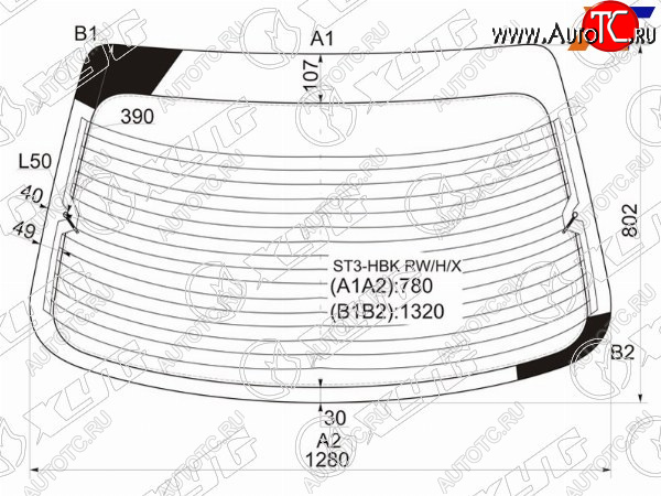 4 549 р. Стекло заднее с обогревом HONDA CIVIC (EURO) 5D HBK 95-00                                            XYG ST3-HBK RW/H/X  с доставкой в г. Керчь