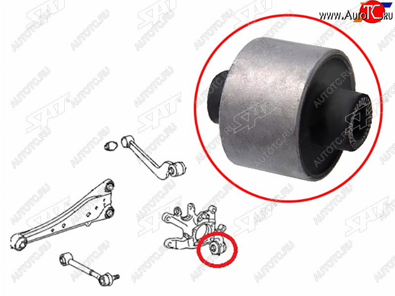 799 р. Сайлентблок Toyota Avensis (T270) 08-18  Corolla (E150) 06-13  Harrier (XU60) 17-20  RAV4 (XA30,X SAT ST-42305-42020-U  с доставкой в г. Керчь