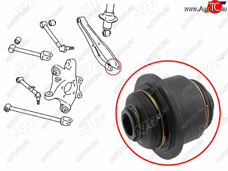 879 р. Сайлентблок задней цапфы TOYOTA CROWNMAJESTA GRS18#UZS18# 2003-2008 SAT ST-42304-30090-U  с доставкой в г. Керчь
