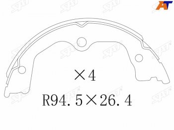 Колодки барабанные задние RH-LH SAT Honda Accord  8 CU (2008-2013) седан дорестайлинг, седан рестайлинг