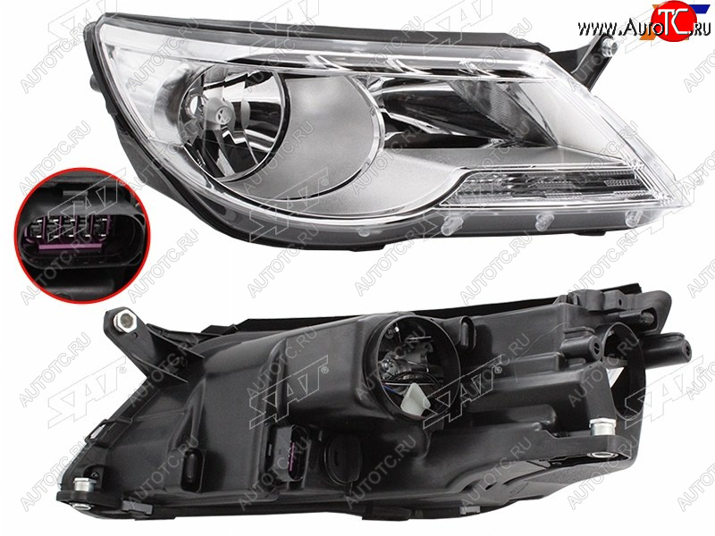 6 899 р. Фара правая (с электрокорректором) SAT  Volkswagen Tiguan  NF (2006-2011) дорестайлинг  с доставкой в г. Керчь