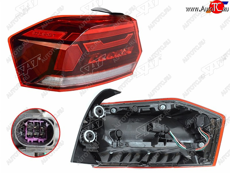 4 099 р. Фонарь задний левый (внешний) SAT  Volkswagen Polo  Mk6 (2020-2022) лифтбек  с доставкой в г. Керчь
