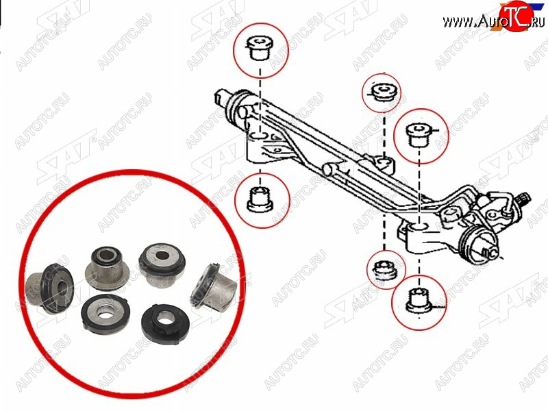 1 049 р. Втулка рулевой рейки Toyota Land Cruiser (J200) 07-21  Lexus LX 07-23  Toyota Sequoia 07-17 SAT ST-44200-60170B  с доставкой в г. Керчь