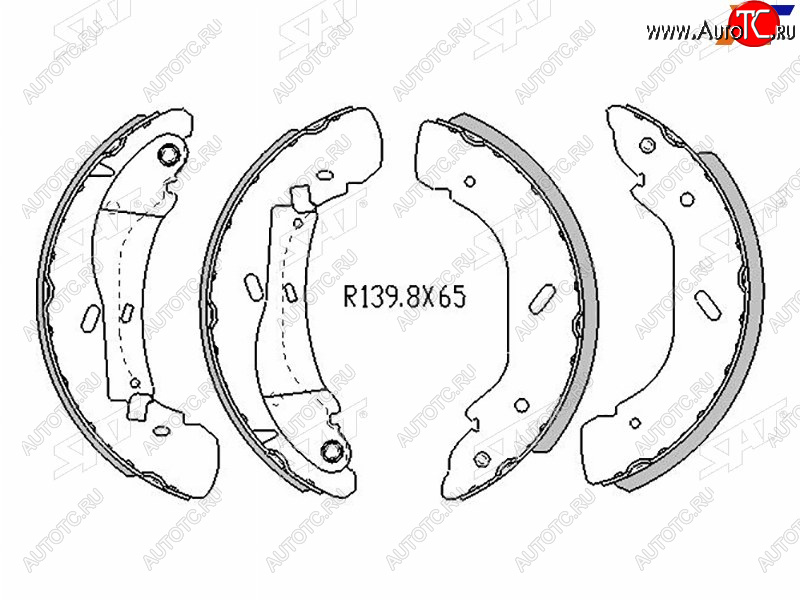 2 899 р. Колодки тормозные задние RH-LH SAT  Ford Transit (2000-2006) цельнометаллический фургон дорестайлинг (Диски 16)  с доставкой в г. Керчь