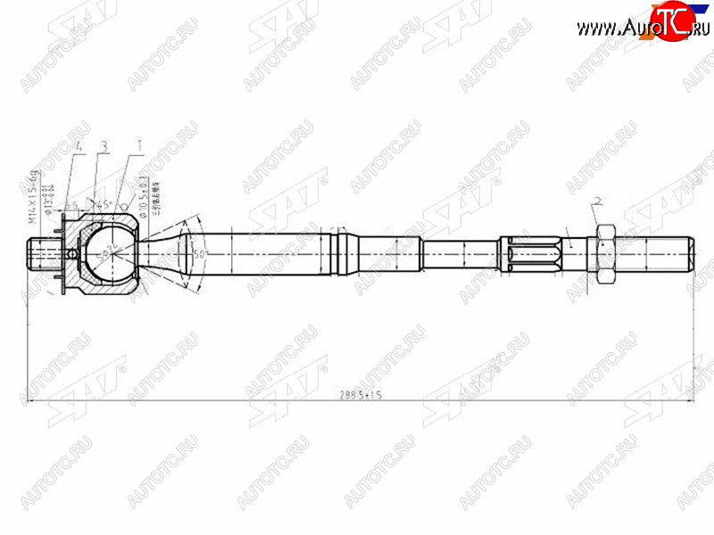 1 059 р. Тяга рулевая TOYOTA COROLLAALLIONPREMIOMATRIXISISNOAHVOXY 02- SAT ST-45503-09400  с доставкой в г. Керчь